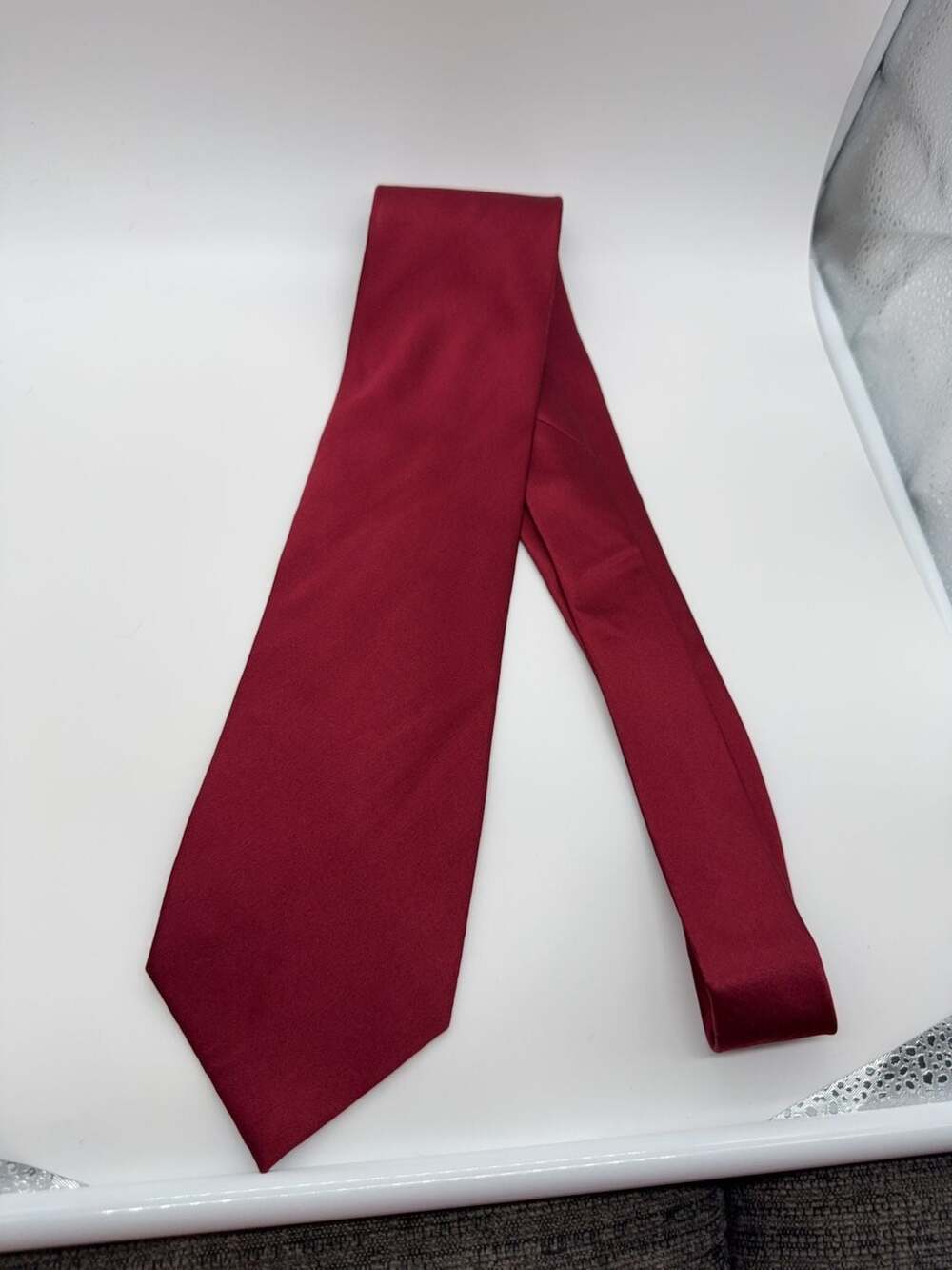 Puritan Stain Resistant Solid Burgundy Necktie